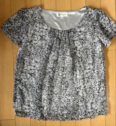 MICHEL KLEIN 半袖花柄ブラウス