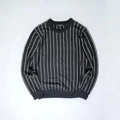 COMMECAISM ストライプニット Lサイズ　ネイビー