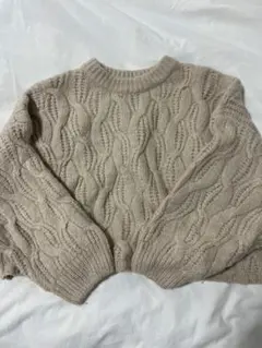 select moca ベージュ ケーブルニットセーター 長袖