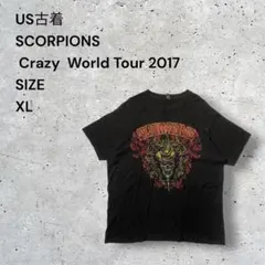 両面プリントスコーピオンズSCORPIONSバンドTシャツXLブラック良