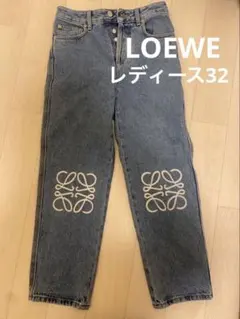 LOEWE アナグラム刺繍 デニム ワイドパンツ 44 ブラック グレー - メルカリ