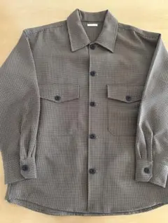 ジーユー CPOシャツ 千鳥格子 ブラウン M
