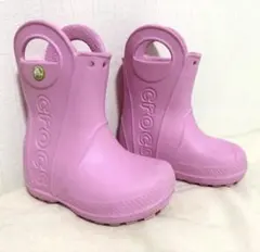 ●crocs レインブーツ ピンク キッズ　12803 c6 長靴14㎝　軽量のサムネイル