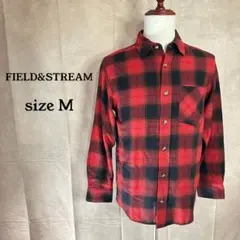 オンブレシャツ ネルシャツ コットン混 チェック アメカジ S M 赤 古着