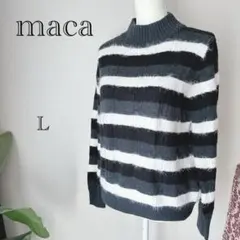 【マーカ】美品♡３色ボーダー♡ニット♡セーター♡L