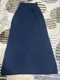 ユニクロ　マメクロコラボ　ネイビー　ブルー　タイトスカート リブニットスカート