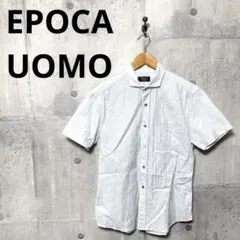 EPOCA UOMO エポカウオモ 麻混半袖シャツ 46 ブルーのサムネイル