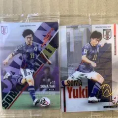サッカー日本代表ウエハース　相馬勇紀　町田ゼルビア　サインカード＆レギュラー
