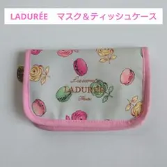 LADURÉE ラデュレ ポーチ ティッシュ& マスクケース グレー ピンクのサムネイル