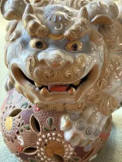 ☆★玉乗り獅子 九谷焼　陶器 置物☆★ 九谷焼 玉乗り獅子 玉獅子 置物 縁起物 魔除け 高さ13cm - メルカリ