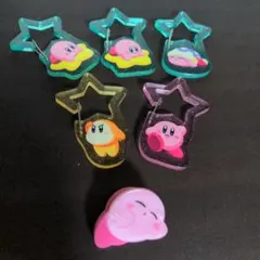 【6点セット】星のカービィ アクリルカラビナ＆クリップ