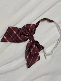 ワインレッド ストライプ リボンタイ 学生服 コスプレ