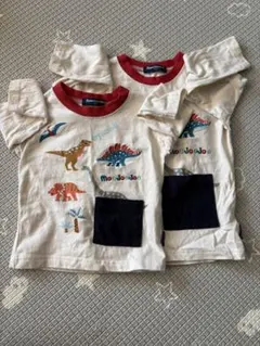 Moujonjon 恐竜プリント 長袖カットソー お揃い