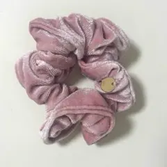 ベロア素材 シュシュ ピンク　スリコのサムネイル