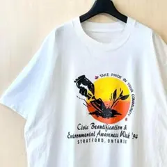90s古着　ヴィンテージ　Tシャツ　グラフィック　環境啓発週間　シングルステッチのサムネイル