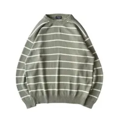 紺タグ 00s OLD UNIQLO コットンニット ボーダー　XL y2k