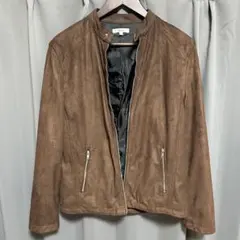 フェイクスエード　シングルライダースジャケット