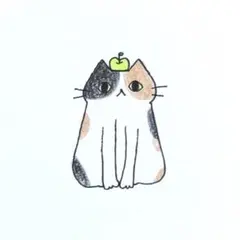 【1217】【三毛猫の絵】オリジナル手描きアナログイラスト原画自作創作アート作品