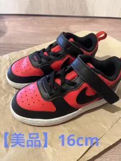 【美品】Nike 赤黒 スニーカー マジックテープ付き