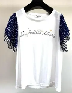 Rydia 半袖Tシャツ 星柄フリル袖 ホワイト M レディースのサムネイル