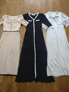 きれいめニットワンピース3点セット