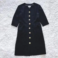 美品　イヴサンローラン　ヴィンテージ　金ボタン　ロングワンピース　S イヴサンローラン ウールニット 金ボタン ロング ワンピース コート M
