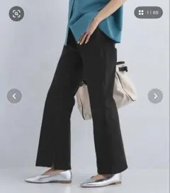 グリーンレーベルリラクシング　レディ デニム パンツ　ブラックMサイズのサムネイル