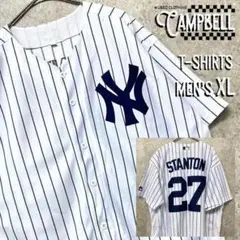 【激レア未使用品XL☆US輸入】MLB ヤンキース 両面刺繍ベースボールシャツ
