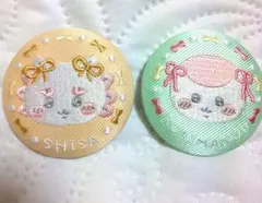 ちいかわ刺繍缶バッチビスケット2 シーサー、くりまんじゅう セット