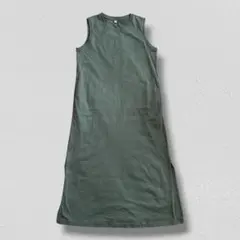 【UNIQLO】ユニクロ ノースリーブロングワンピース S グリーン 綿100%