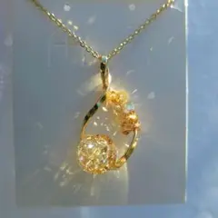 シャンパンゴールド　スワロフスキー　ネックレス