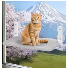 ✅新品　猫　窓　ハンモック　ベッド 窓用ハンモック 吸盤式 グレー人気商品のサムネイル