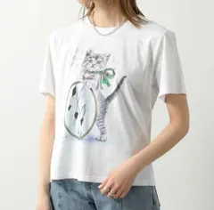 【美品】MM6 エムエムシックス　ナンバーロゴ キャット プリントTシャツのサムネイル