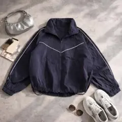 N27 フォーエバー21 ナイロンジャケット 薄手 ネイビー ウィンブレ