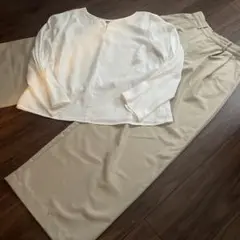 OPAQUE.CLIP 2点セットアップ⭐︎キレイめブラウス✖️サラサラパンツ