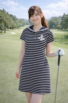 【美品 夏コーデ サイズS】パーリーゲイツ ワンピース ミニスカート ゴルフ