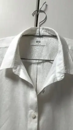 UNIQLO　麻 長袖シャツ ホワイト Mサイズ