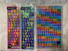 【平成レトロ】　アルファベット　数字　シール　３枚セット