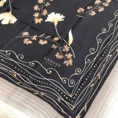 ランバン☆大判スカーフ ストール シルク100% イタリア製 花柄