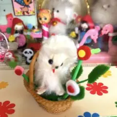スピッツ　置物　昭和レトロ　レトロポップ　可愛いスピッツ！❤️ ハンドメイド