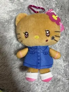 日焼けギャル　ハローキティ　ぬいぐるみ　マスコット　カラビナ付き　キーホルダー