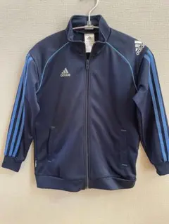 adidas ジャージ ネイビー 肩ロゴ　140cm