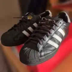 adidas Superstar ブラック/ホワイト シューレス 26.5相当