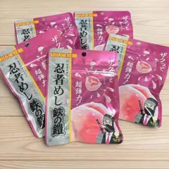 人気の　UHA味覚糖忍者めし鉄の鎧　ピーチ味　５袋セット