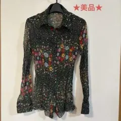 ★美品★ チャイハネ　花柄　チュール　シャツのサムネイル