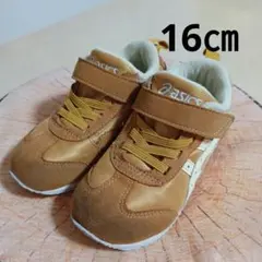 asicsアシックス ポケモンスニーカー 16㎝ イーブイ キャメル