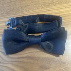 黒 サテン キッズ蝶ネクタイ 調整可能