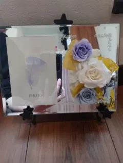 プリザーブドフラワー写真立て♡ハンドメイド　ミラータイプ