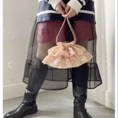 キャセリーニ ♡ フリルデザイン ピンク ショルダーバッグのサムネイル