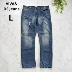 VIVA&DS Jeans◆ ヴィンテージ風　ダメージ加工 デニムパンツ(L)のサムネイル